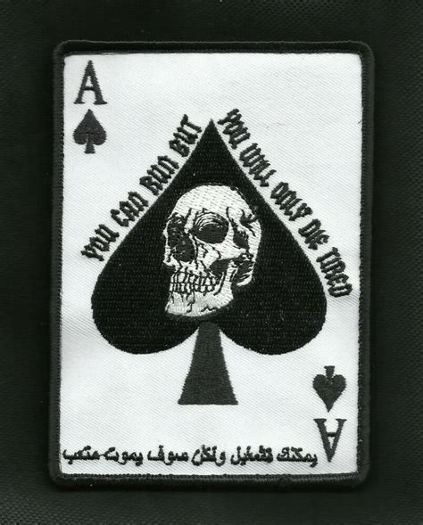 Cards and runes are usable items with a wide variety of effects. ARABIC ACE OF SPADES DEATH CARD TACTICAL Hook & Loop BADGE ...