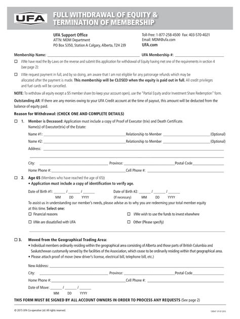 Ufa Withdrawal Of Equity Fill Online Printable Fillable Blank