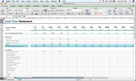 A Beginner S Cash Flow Forecast Microsoft S Excel Template The
