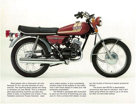 Your gateway to the industry leading powersports company. YAMAHA Brochure RD125 RD125B 1975 USA Sales Catalog ...