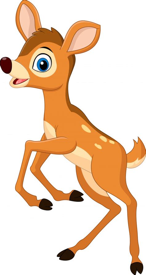 Cartoon Funny Deer Jumping Vector Premium Download