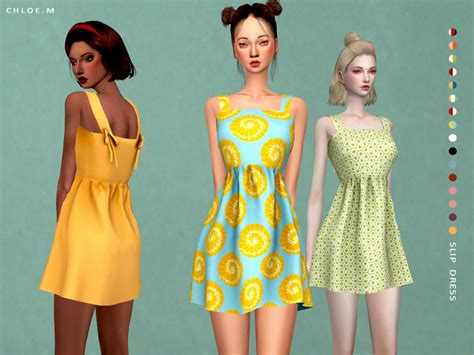 The Sims Resource Chloem Slip Dress With Bowknot