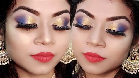 Golden And Blue Glittery Smokey Eyesstep By Stepmakeup For Love N
