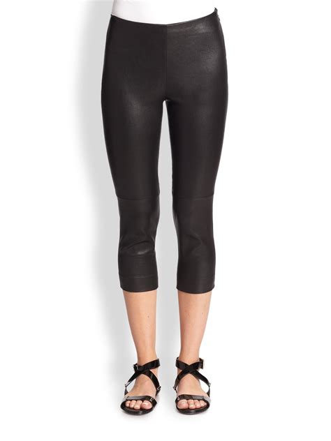 Movie is provided by panty girlfriends. Lyst - Ralph Lauren Black Label Stretch Leather Capri ...