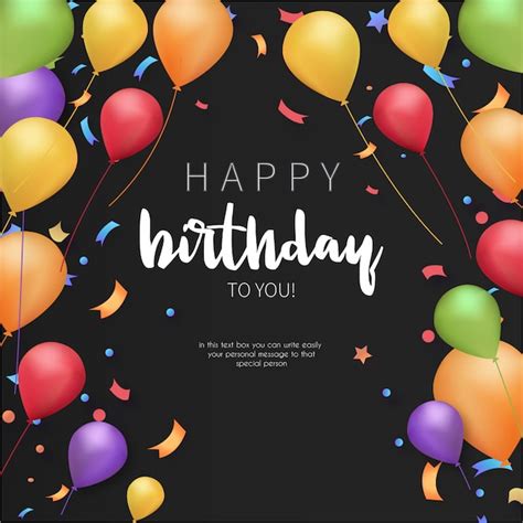 Free Vector Colorful Happy Birthday Greeting Card Template