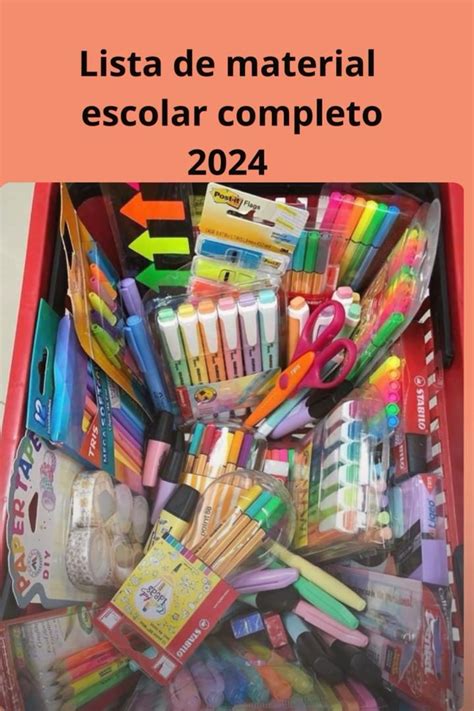 Lista De Material Escolar Completo 2024 Em 2024 Lista De Material