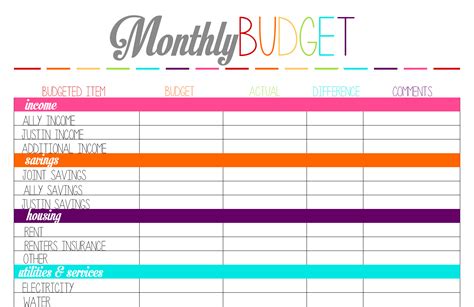 8 Best Images Of Year Budget Tracker Printable Free Printable Monthly