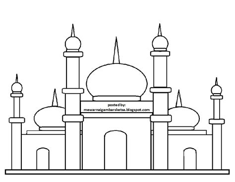 Mewarnai Gambar Mewarnai Gambar Sketsa Masjid 33 Sketsa Warna