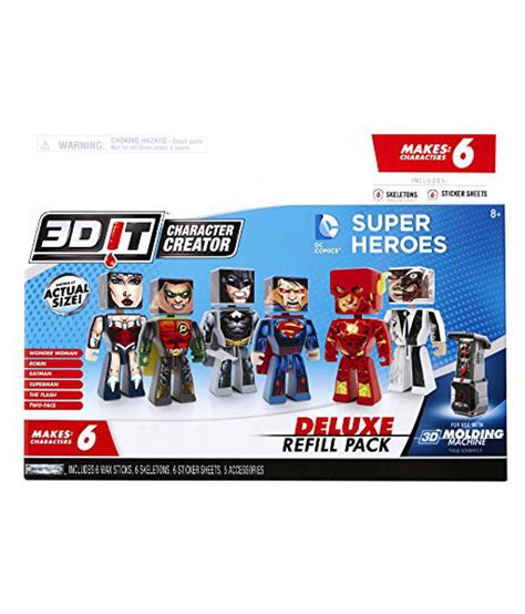 3d Character Creator Dc Comics Deluxe Refill Pack Novelty Toy Buy 3d