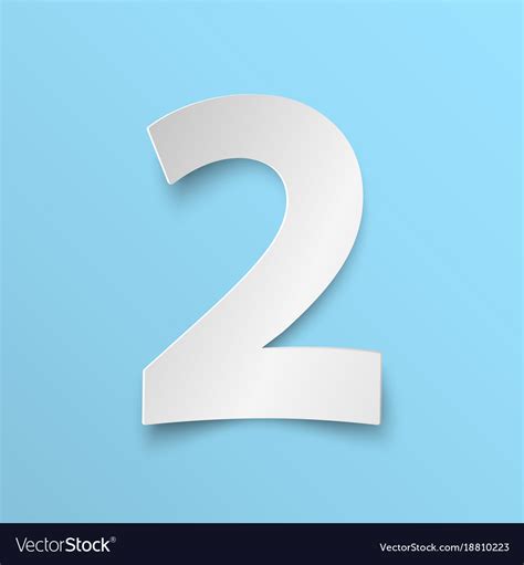Number 2 Cut Paper Royalty Free Vector Image Vectorstock