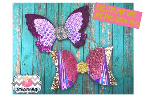Butterfly Hair Bow Template. Svg. Dxf. Pdf. Eps. Jpg. Png By