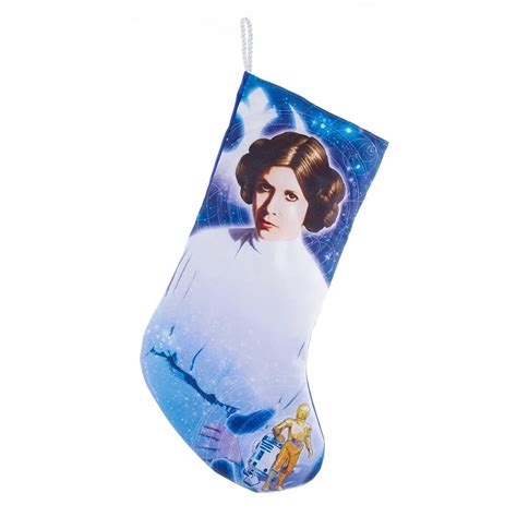 ksa pack of 4 white and blue star wars princess leia printed christmas stockings 7 5 michaels