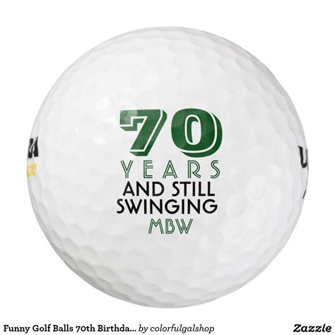 Funny Golf Balls 70th Birthday Party Monogrammed Zazzle Golf Ball