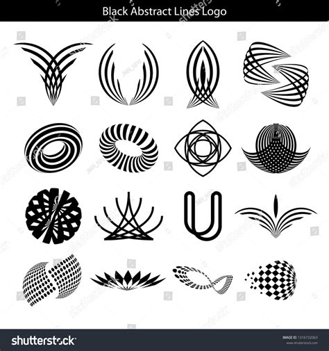 Black Abstract Lines Logo Stock Vector Royalty Free 1316732063