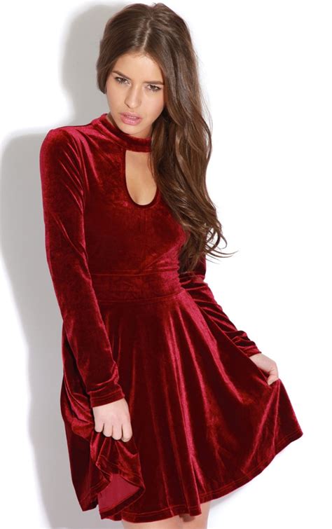 Red Velvet Skater Dress Dress Ideas