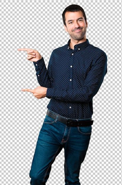 Premium Psd Handsome Man Pointing To The Lateral