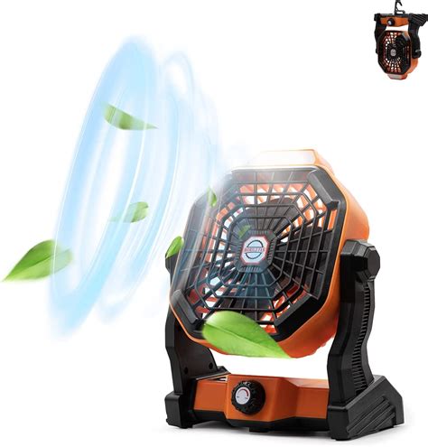 Buy Camping Fan With Led Lantern Portable Rechargeable Usb Table Fan