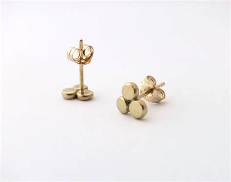 Solid Gold Studs Tiny Gold Earrings Gold Stud Earrings K Etsy