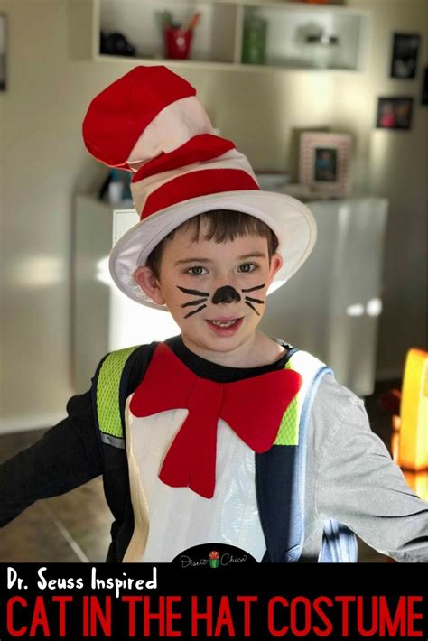 Homemade Simple Cat In The Hat Costume Cat Homemade Hat Costume Bows