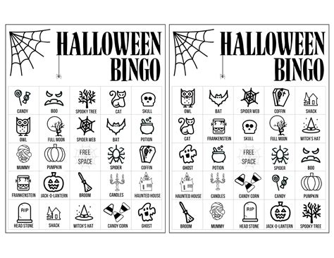 Halloween Bingo Printable Game Cards Template | Paper ...