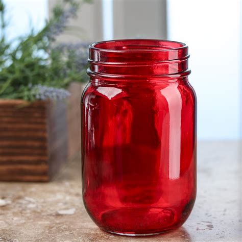 Red Glass Canning Jar Kitchen And Bath Home Decor Factory Direct