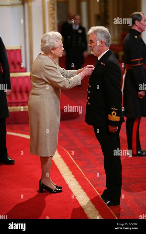 Commodore Richard Hawkins Royal Navy Is Made An Obe By The Queen At