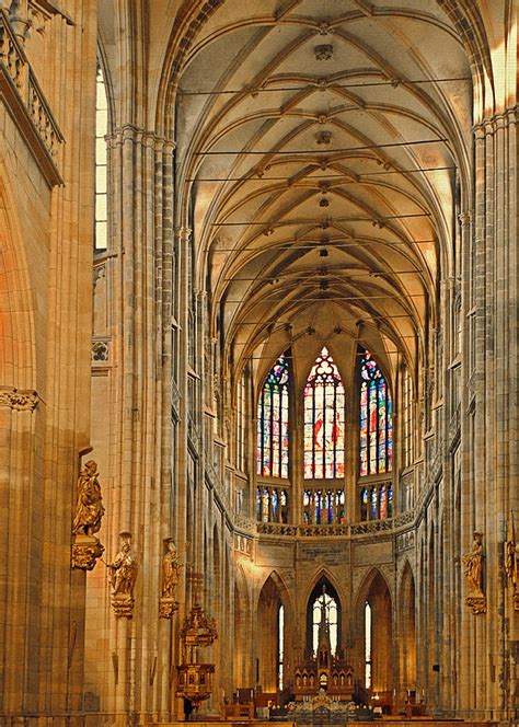 The Enormous Interior Of St Vitus Cathedral Prague Photograph By