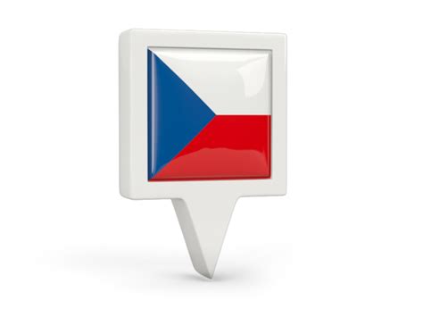 Available in png and svg formats. Square pin icon. Illustration of flag of Czech Republic