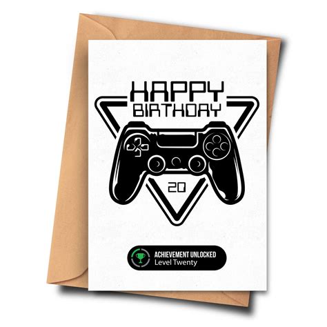 Birthday Card For Gamers Funny Nerdy Cards Video Game Players Gaming