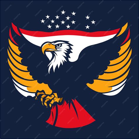 Premium Vector Vector Graphic Of Bald Eagle Usa Flag Palette