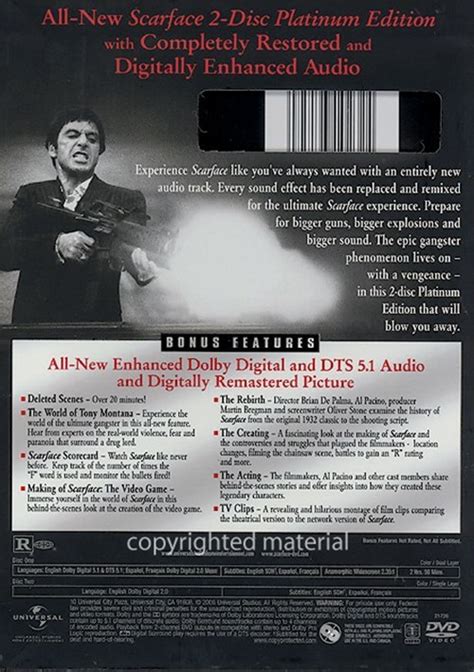 Scarface Platinum Edition Dvd 1983 Dvd Empire