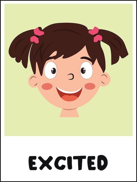 Premium Vector Happy Face Cartoon Flashcard