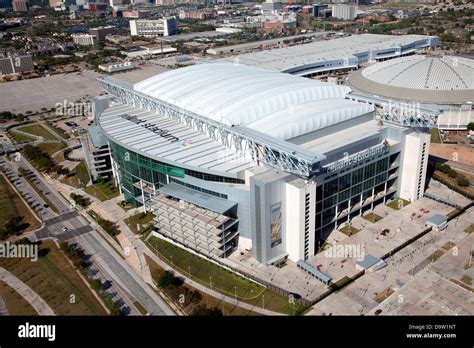 Aerial Of Reliant Stadium And Reliant Astrodome In Houston Stock Photo Alamy