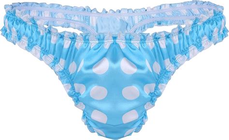 chictry men s stain ruffle frilly low rise thong underwear sissy pouch crossdres panties at