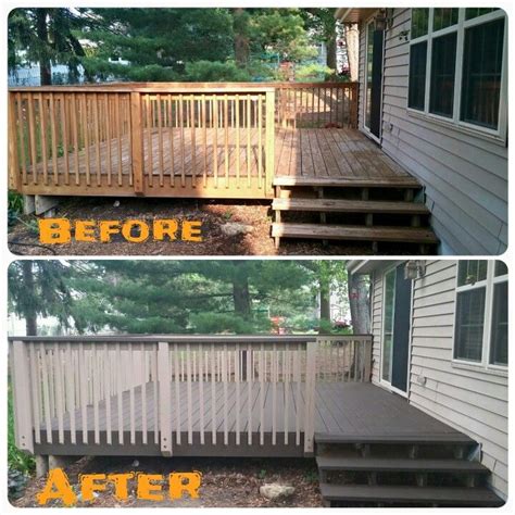 Yesterday i showed you how to strip a deck completely of old stain or paint. I like the two-tone of the refinished deck. @ebit100 this ...