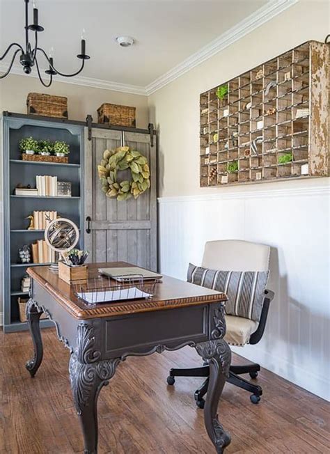 Work In Coziness 40 Farmhouse Home Office Décor Ideas Digsdigs