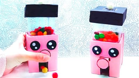 How To Make Gumball Candy Dispenser Machine From Cardboard Youtube