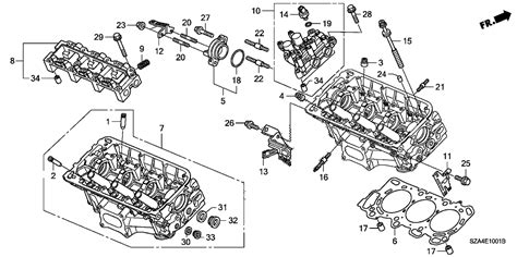 2011 Honda Pilot 5 Door Ex L 4wdres Ka 5at Rear Cylinder Head