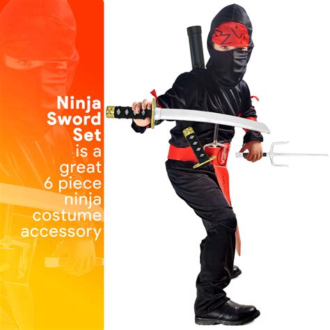 Skeleteen Ninja Weapons Toy Set Fighting Warrior Weapon Costume Set