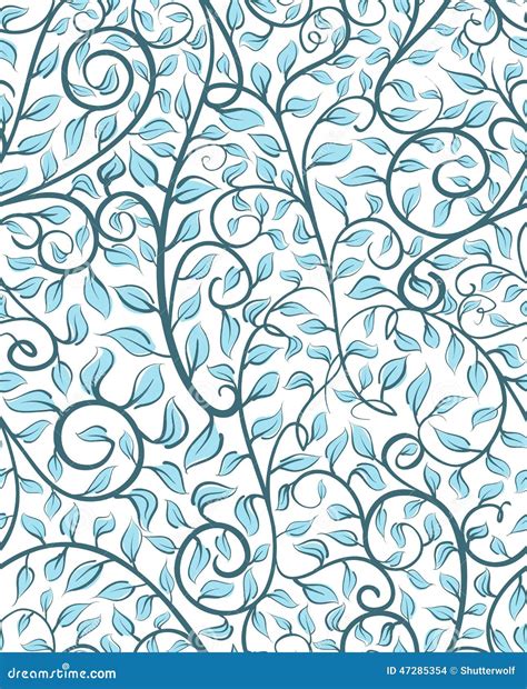Intricate Seamless Pattern With Leaves Stock Vector Illustration Of