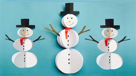 Diy Paper Snowman Craft Easy Snowman Making Ideas Winter Crafts V824