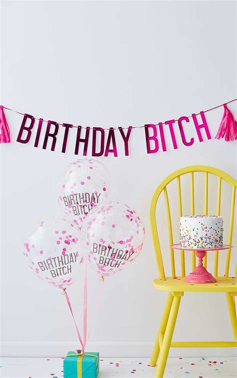 Ginger Ray Birthday Bitch Bunting And Balloon Kit Prettylittlething Aus