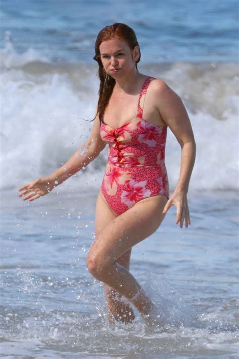Isla Fisher Hits The Beach In Pink Swimsuit On The South Coast Sydney GotCeleb