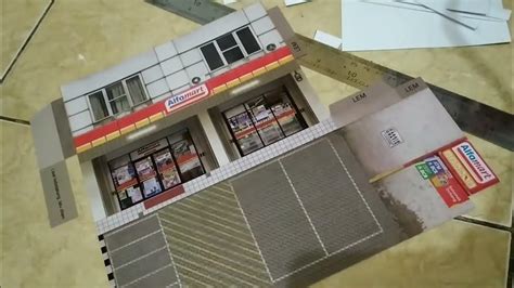 merakit diorama papercraft minimarket youtube
