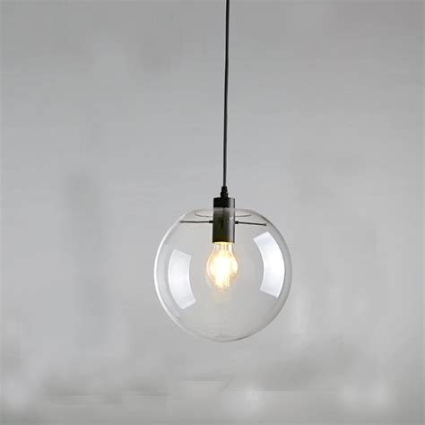 E27 Industrial Clear Glass Globe Black Shade Pendant Light Modern Kitchen Opening Hanging Lamp 1
