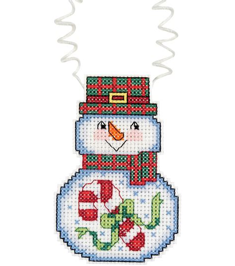 Find patterns for kids, adults, and home. Janlynn Holiday Wizzers Snowman With Candy Cane Counted ...
