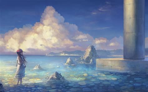Download 2880x1800 Anime Girl, Anime Landscape, Summer ...