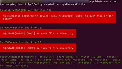 Php Symfony SQLSTATE HY No Such File Or Directory Stack Overflow