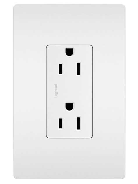 Duplex outlet cover (5, almond). radiant® Duplex Receptacle, White | Legrand