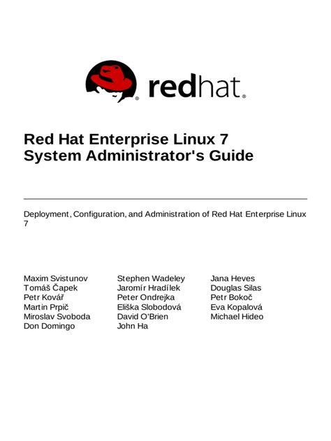 Red Hat Enterprise Linux 7 System Administrators Guide En Us Pdf Pdf